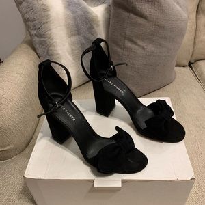 Marc Fisher Ankle Strap Sandal in Black Suede